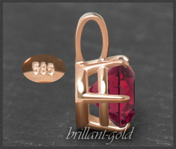 Preview: Rubin Anhänger mit 3,55ct, 585 Rotgold, Gleiter